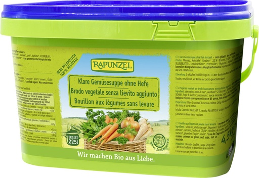 Bouillon de légumes sans gluten